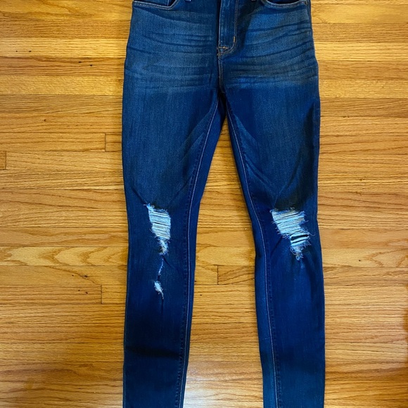 Hudson Jeans | Blair High Rise Super Skinny | Dark Wash Distressed | W 25 - Picture 2 of 4